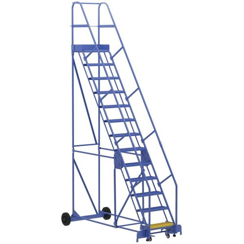 Vestil 58° Grip Strut 13-Step Rolling Warehouse Ladder 95.56"