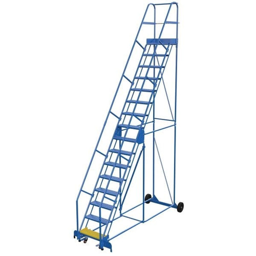 Vestil 58° Grip Strut 16-Step Rolling Warehouse Ladder 115.25"