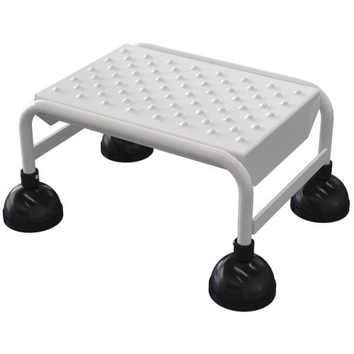 Vestil White Perforated 1-Step Spring Loaded Rolling Ladder 16.13"