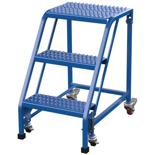 Vestil Grip Strut 3-Step No Handrail Portable Warehouse Ladder 31.56"