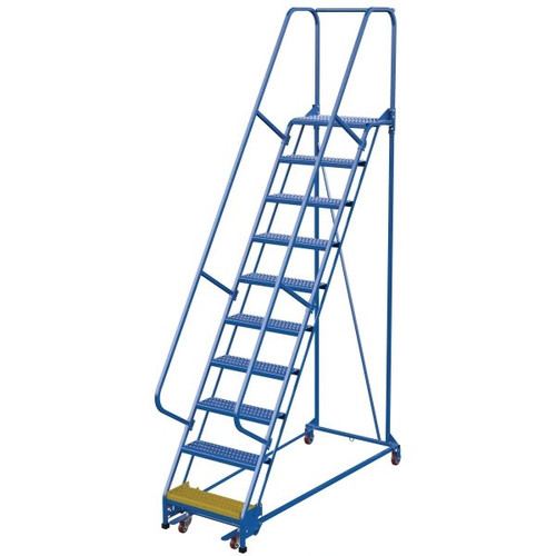 Vestil Grip Strut 10-Step Portable Warehouse Ladder 75.13"