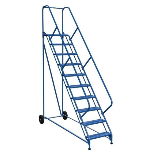 Vestil 50° Grip Strut 10-Step Roll-A-Fold Ladder 95.81 X 34.25"