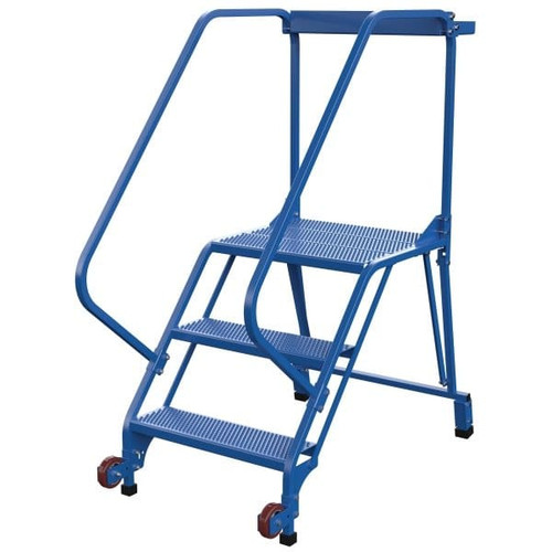 Vestil 50° Perforated 3-Step Tip-N-Roll Straddle Ladder 52.56 X 29.5"