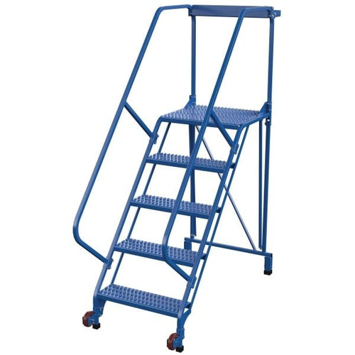 Vestil 50° Grip Strut 5-Step Tip-N-Roll Straddle Ladder 69.38 X 29.5"
