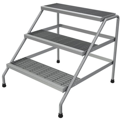 Vestil 3-Step Wide Welded Aluminum Step Stand 34.56 X 32.81"
