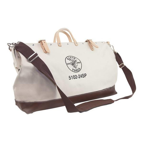 Klein Tools 24 Inch Deluxe Canvas Tool Bag White/Brown