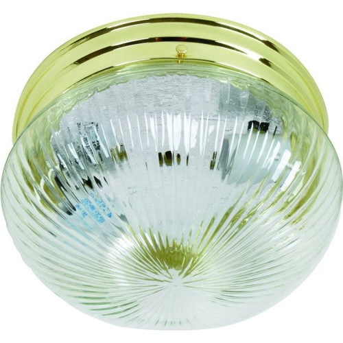 6-Inch Dome 1-Light 60w Incandescent Flush Mount Light, Polished Brass 325270
