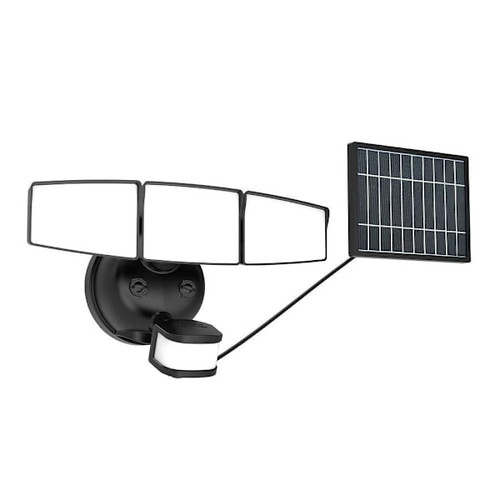 Cooper Lighting Next Gen Solar-Powered LED Security Floodlight 3 Head W/ Motion SEC3HSSOLMBLK