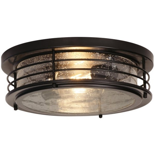 AFX Archer 13 In. Medium Base Flush Mount Black 120v
