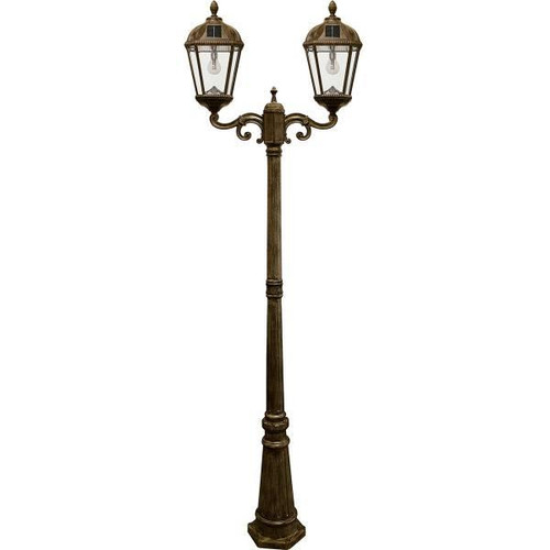Gama Sonic Royal Bulb Double Solar Lamp And Post 89-Inch 240lm Weathered Bronze