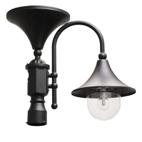 Gama Sonic Everest Solar Lamp 3 Inch Fitter Mount, 200 Lumen Black Finish