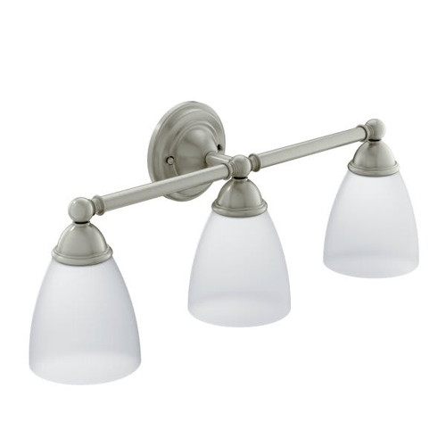Moen Brantford 10.19 In. 3-Light Fluorescent Bath Vanity Fixture (Brushed Nickel)