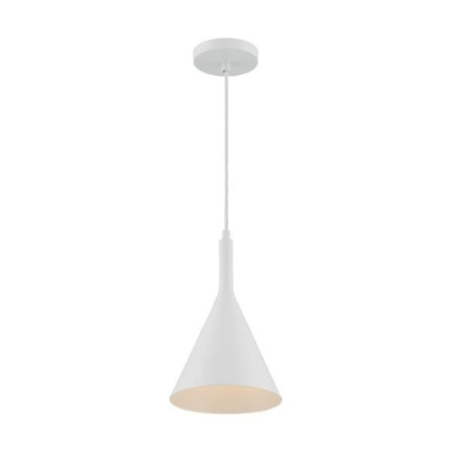 Satco Lightcap 1 Light Small Pendant Fixture, Matte White Finish