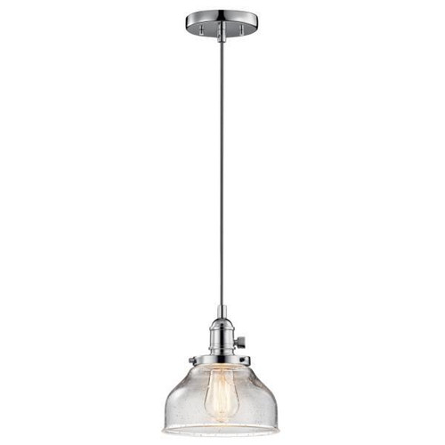Kichler Avery 8 In. 1-Light Schoolhouse Pendant Fixture (Chrome)