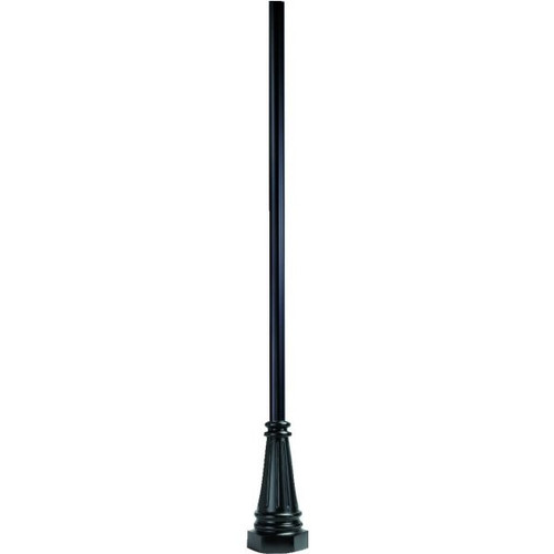 Liteco 12' Commercial Post And Base, 23h X 12" Dia, Black Aluminum