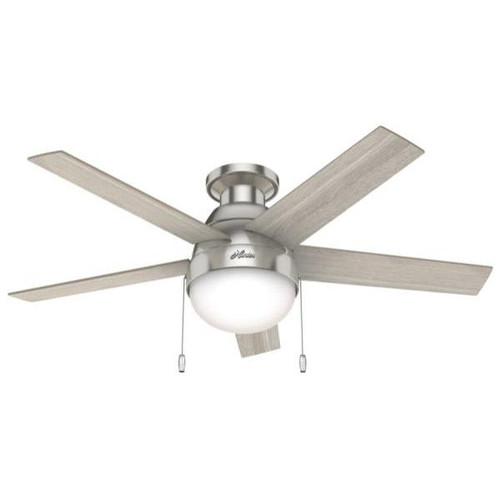 Hunter Anslee 46 In. 5-Blade Led Ceiling Fan W/ Light (Brushed Nickel)