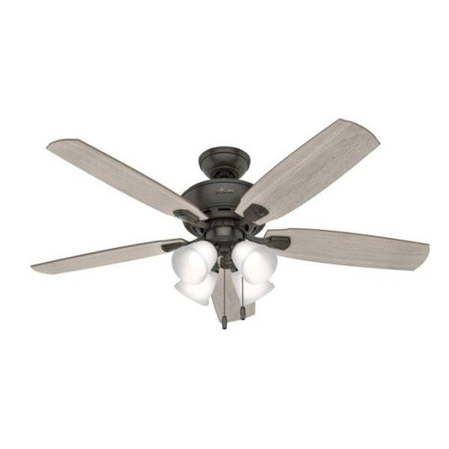 Hunter Amberlin 52 In. 5-Blade Led Ceiling Fan W/ Light (Noble Bronze)