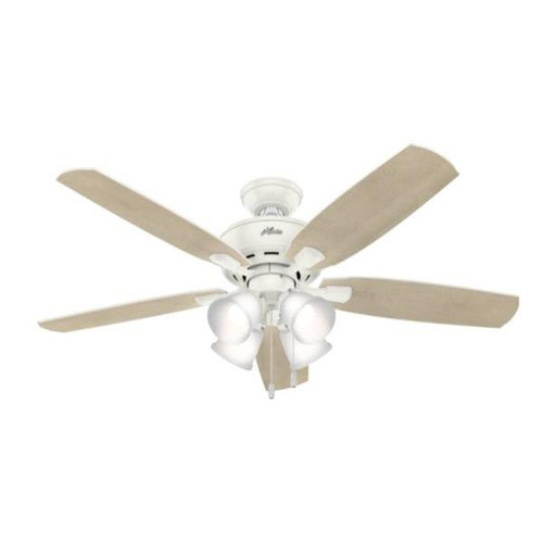 Hunter Amberlin 52 In. 5-Blade Led Ceiling Fan W/ Light (White)
