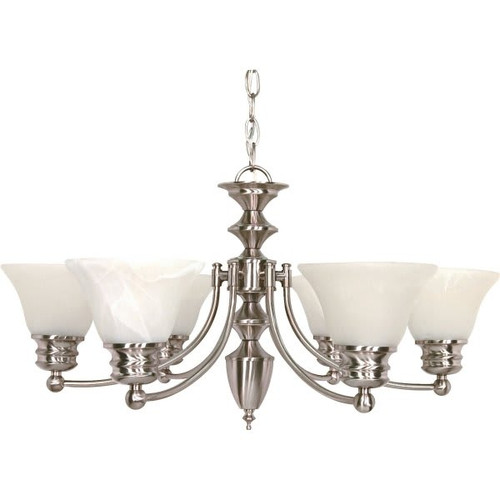 Satco Empire 6-Light Indoor Chandelier (Alabaster Glass)
