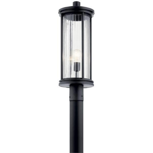 Kichler Barras Black 1 Light Post Light