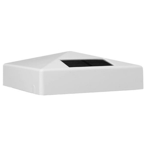Classy Caps 5 X 5 Inch White Pvc Pyramid Solar Post Cap