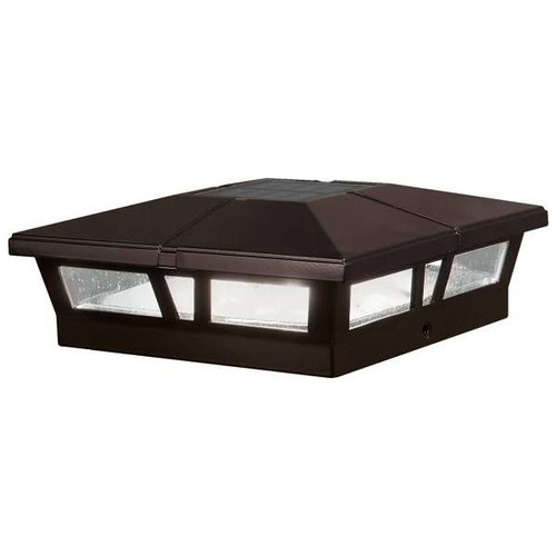 Classy Caps 6 X 6 Inch Brown Aluminum Cambridge Solar Post Cap