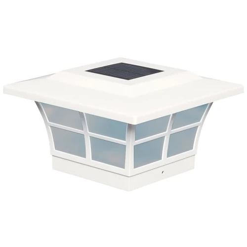 Classy Caps 5 X 5 Inch White Pvc Prestige Solar Post Cap