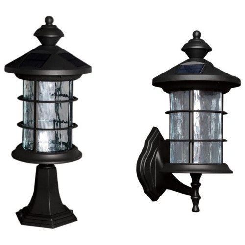 Classy Caps Black Aluminum Hampton Solar Lamp