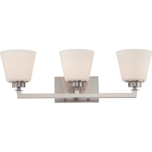 Nuvo Lighting Mobili 25 In. 3-Light Incandescent Bath Vanity Fixture (Brushed Nickel)