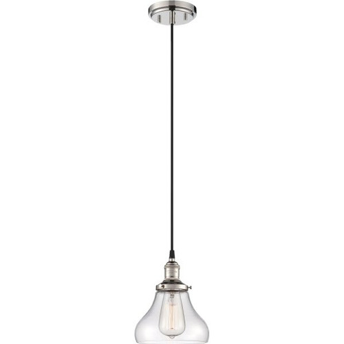 Nuvo Lighting 7 In. 1-Light Pendant Fixture W/ Pear Clear Shade (Polished Nickel)