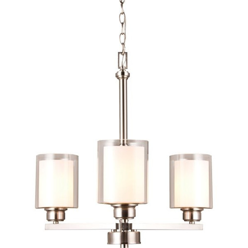 Seasons Oslo 3 Light 3-Light Indoor Chandelier Satin Nickel