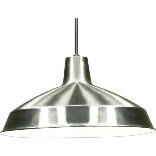 Satco Nuvo Brushed Nickel One-Light 16 Warehouse Shade Pendant