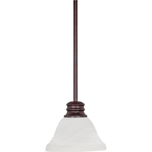 Satco Nuvo Old Bronze Empire One-Light 7 Mini Pendant With Hang Straight Canopy