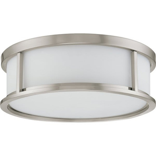 Nuvo Lighting Odeon 17 In. 3-Light Incandescent Flush Mount Light (White)