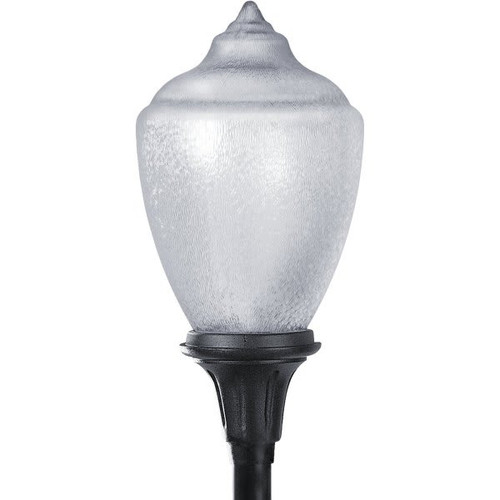 Liteco 40w Acorn Surface Lighting Post Cap W/ Clear Poly Lens (Black)