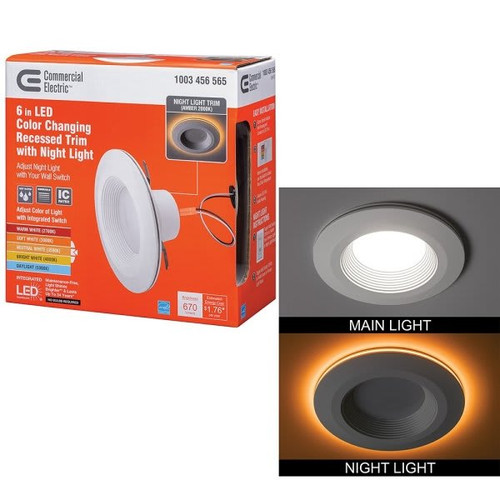 Eti 6" Downlight 5 Cct Selectable And Night Light Trim Feature