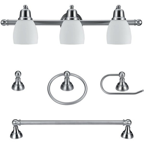 Globe Electric Jayden 5-Piece Bath Vanity Light Set (Satin Nickel)