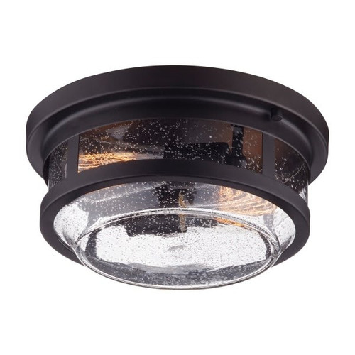 Globe Electric 2-Light Wolfe Bronze Outdoor Flush Mount