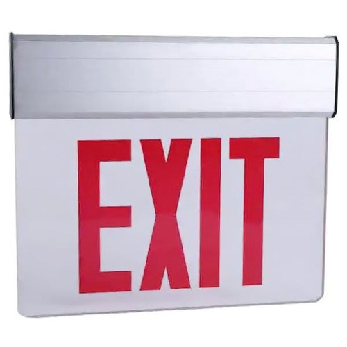 Precision 3.1-Watt 120-277-Volt Led White Red Edge Lit Exit Sign 4.8-Volt
