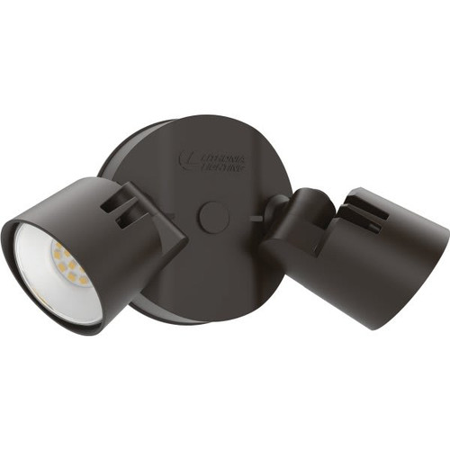 Lithonia Lighting LED Two Round Head Motion Activated Dark Bronze Floodlight Hgx LED 2rh 40k 120 Mo Ddb M2