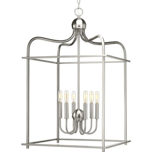 Progress Lighting Assembly Hall 33 In. 6-Light Pendant Fixture (Brushed Nickel)