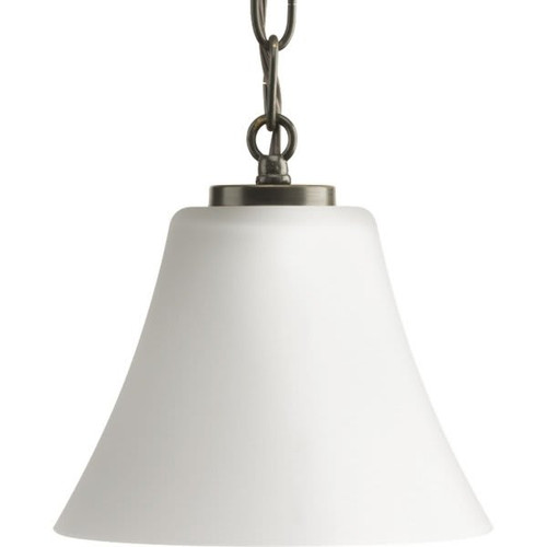 Progress Lighting Bravo Antique Bronze One-Light Etched Glass Mini-Pendant