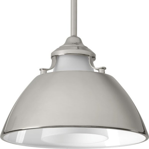 Progress Lighting Carbon 11 In. 1-Light Pendant Fixture (Polished Nickel)