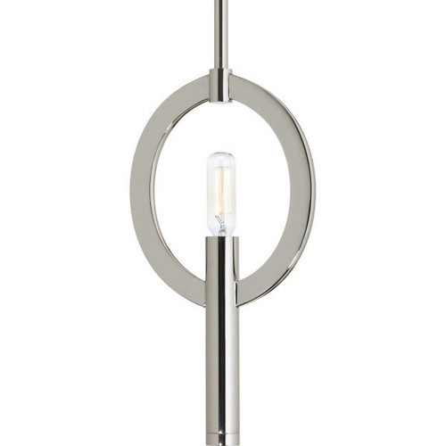 Progress Lighting Draper 12 In. 1-Light Mini Pendant Fixture (Polished Nickel)