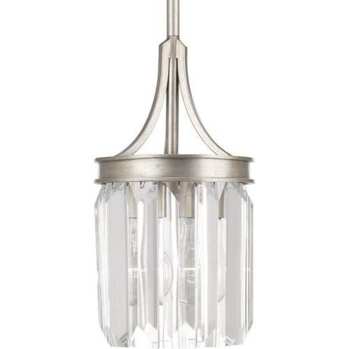 Progress Lighting Glimmer 11 In. 1-Light Pendant Fixture (Silver Ridge)