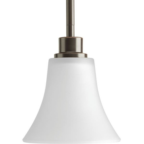 Progress Lighting Joy Antique Bronze One-Light White Glass Mini-Pendant