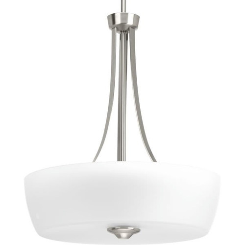Progress Lighting Leap 18 In. 3-Light Pendant Fixture (Brushed Nickel)