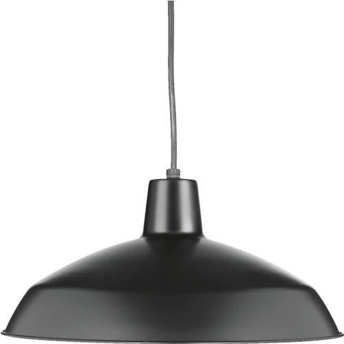 Progress Lighting Metal Shade 16 In. 1-Light Pendant Fixture (Matte Black)