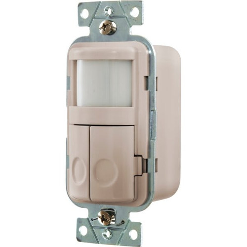 Hubbell 120 Volt Passive Infrared 2-Circuit Nightlight Occupancy Sensor (Almond)