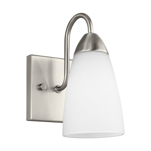Generation Lighting Seville 1-Light Brushed Nickel Sconce With Led Bulb